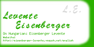 levente eisenberger business card